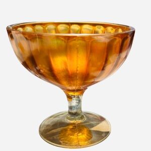 Antique  5 cups Imperial Marigold Carnival Glass Smooth Rays Low Footed Sherbet